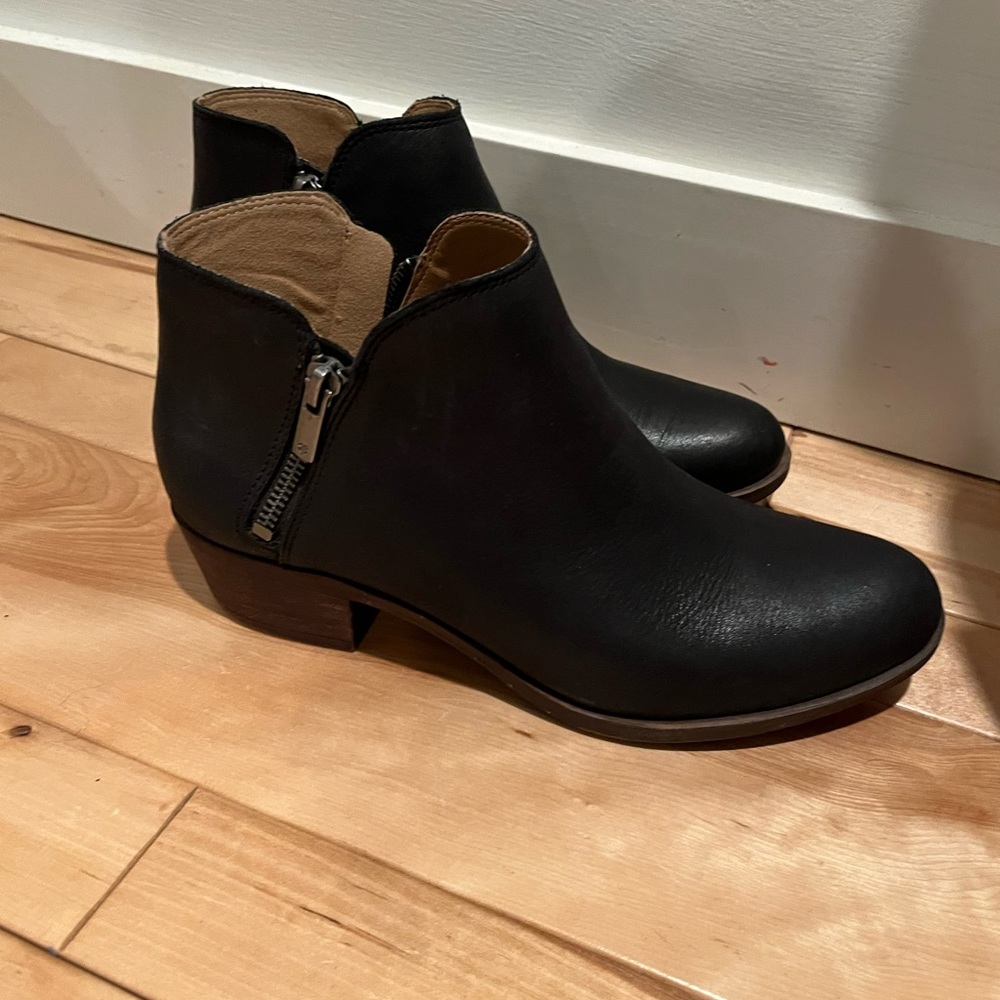 Lucky brand booties, black, size 8, gently used condition